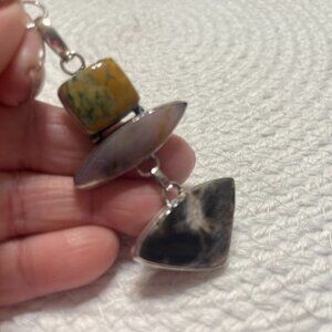 Beautiful DENDRITE OPAL, MONTANA AGATE & UNAKITE Handmade Necklace #695D